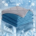 thumbnail image 4 of Aisbo Cooling Blanket Queen Size, Lake Blue and Light Gray Summer Comforter, 4 of 10