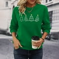 thumbnail image 4 of Fiaer Ladies Sweatshirts Christmas Tree Crew Neck Pullover Long Sleeve Baggy Plus Size Fashion Xmas Tops Green S, 4 of 6