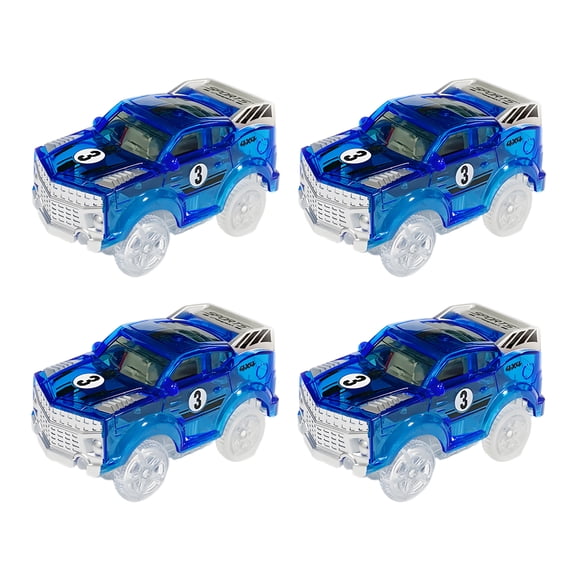 BESTSKY 4Pcs Flexible Race Track for Kids,Luminous Race Car Toys with Dynamic Sound & Light,Multifunctional Car Flex Track Cars,Safe & Durable Gift Toys for 6-8 Years Old