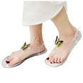 thumbnail image 3 of Bmisegm Ladies Summer Rhinestone Butterfly Jelly Clip Toe Beach Big Size Flat Transparent Sandals Womens Sandals Summer Clear 7, 3 of 5