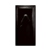Honmine Halloween Door Cover, Do Not Enter Wooden Doors Chains Skeleton Eyes Creepy Wall Banner Scary Halloween Door Banner for Front Porch Party Decoration Indoor Outdoor
