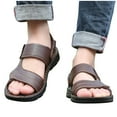thumbnail image 3 of ZZwxWA Men's Leather Sandals Hiking Outdoor Water Beach Sports Mens Sandals for Summer with Open Toe Adjustable Straps Arch Support Orthotic Comfortable Non-slip Shoes Holiday Gift Finder, 3 of 6