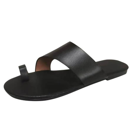 

TAIAOJING Women s Sandals Outer Sandals Set Slippers Solid Color Flat Large Size Leather Sandals Zapatillas