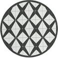 thumbnail image 2 of Unique Loom Outdoor Modern Collection Area Rug (6' 1" Round Black and White), 2 of 6