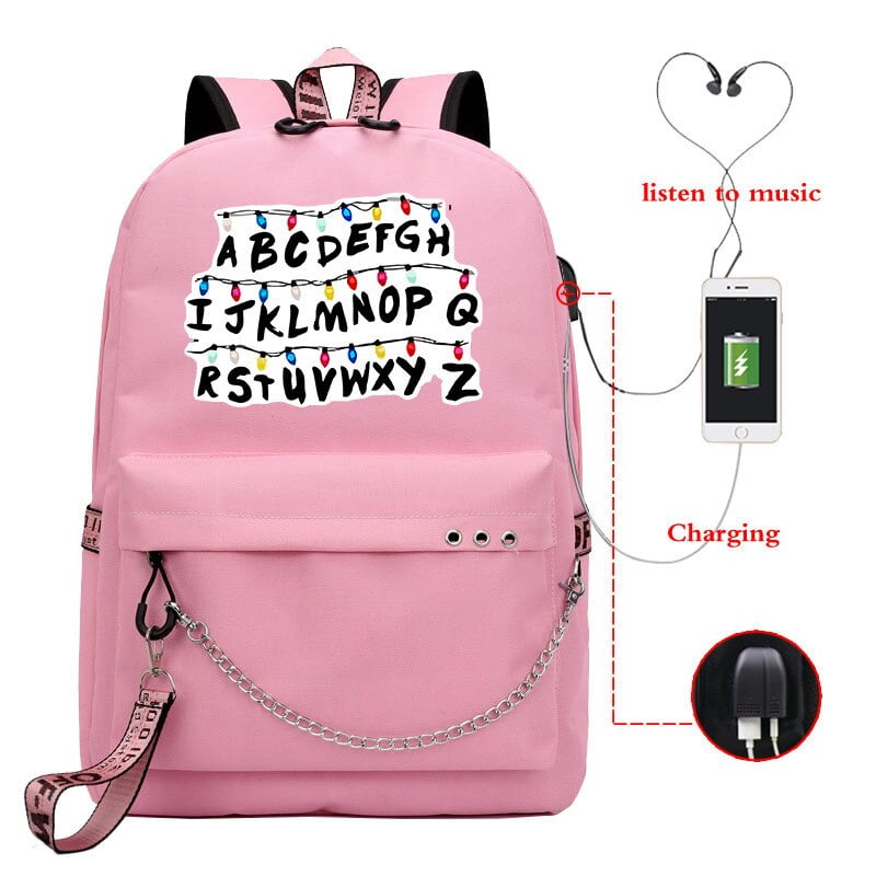Anime Backpack Stranger Things Manga Cartoon School Bag for Adults Waterproof Laptop Bag Large Capacity to Travel Daily Bookbags