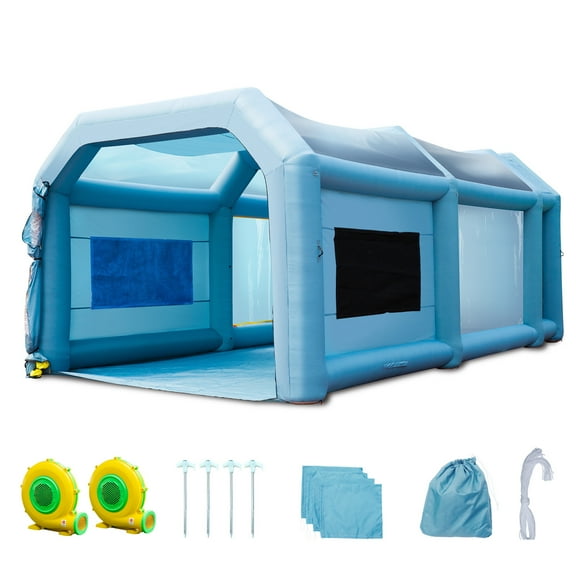 KFFKFF Aerated Spray booth Car Paint Tent 28x16x11ft Filter System 2 hair dryers