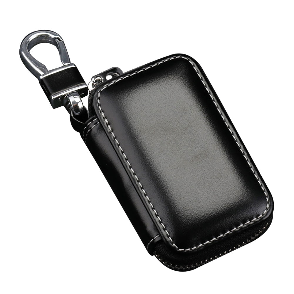 4 Colors Leather Cowhide Car Key Holder Keychain Case Bag Auto Remote Key Fob 