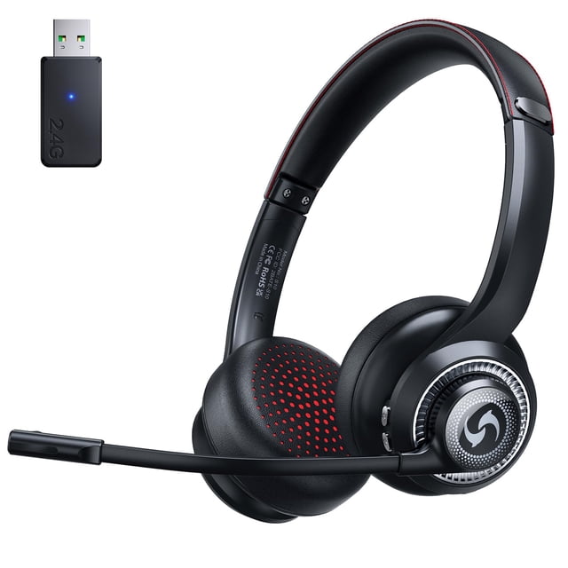 Diadema inalámbrica Surpixo con micrófono, Bluetooth de doble modo, 50 h