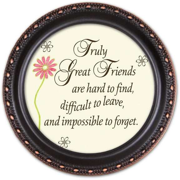 Cottage Garden Round Treasure Box - Truly Great Friends With Distressed Black...