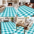 thumbnail image 3 of Rectangle Rug 6x9ft Area Rug, Teal Blue White Plaid Lattice Area Rugs for Living Room Bedroom, Abstract Gradient Line Floor Mat Non-Slip Non-Shedding Carpet Indoor Accent Rugs, 3 of 9