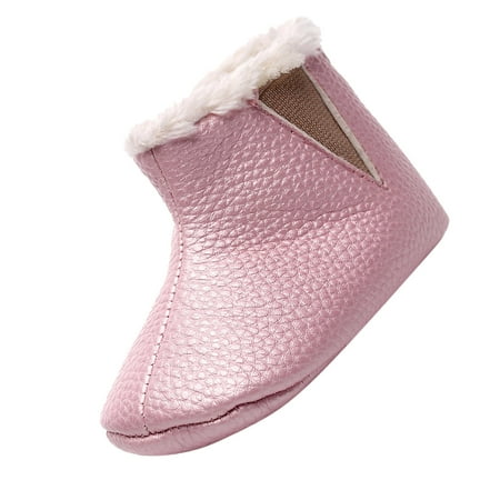 

XINSHIDE Shoes Infant Baby Girls Soft Plush Snow Boots Warm Cotton First Walkers Shoes Baby Casual Shoes