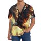 thumbnail image 1 of Fotbe Golden Sky Bald Eagle Camisa Estampada de Manga Corta para Hombre, Casual de Verano, Estilo Playero, Sin Arrugas-Small, 1 of 5