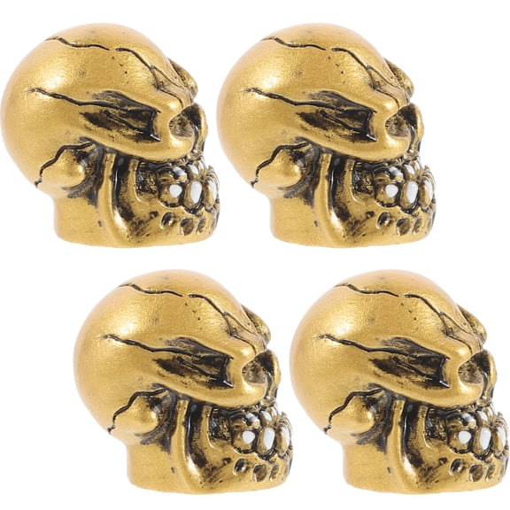 Set of 4 Design Tire Valve Caps in Resin Material, Compatible with Most Cars and Bikes, and Decorative