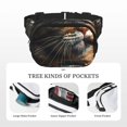 thumbnail image 5 of Rateoe Dapper Cat in Sunglasses Print Fanny Pack Belt Bag for Women and Men, Square Double-Layer Waterproof Waist Pack with Adjustable Strap for Hiking, Jogging, Cycling, 5 of 9