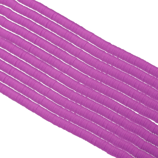 Uxcell Perles en Argile Polymère Espaceur 3500 Pcs 10 Brins Rond Plat Fait Main Perle Espaceur Violet 0.24 Pouce
