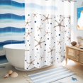 thumbnail image 5 of No Hook Shower Curtain, Starfish Coastal Shower Curtains for Bathroom with See Through Top Window, Summer Nautical Ocean Sea Modern Art Waterproof & Washable Bath Curtain Extra Long 72"x96", 5 of 9