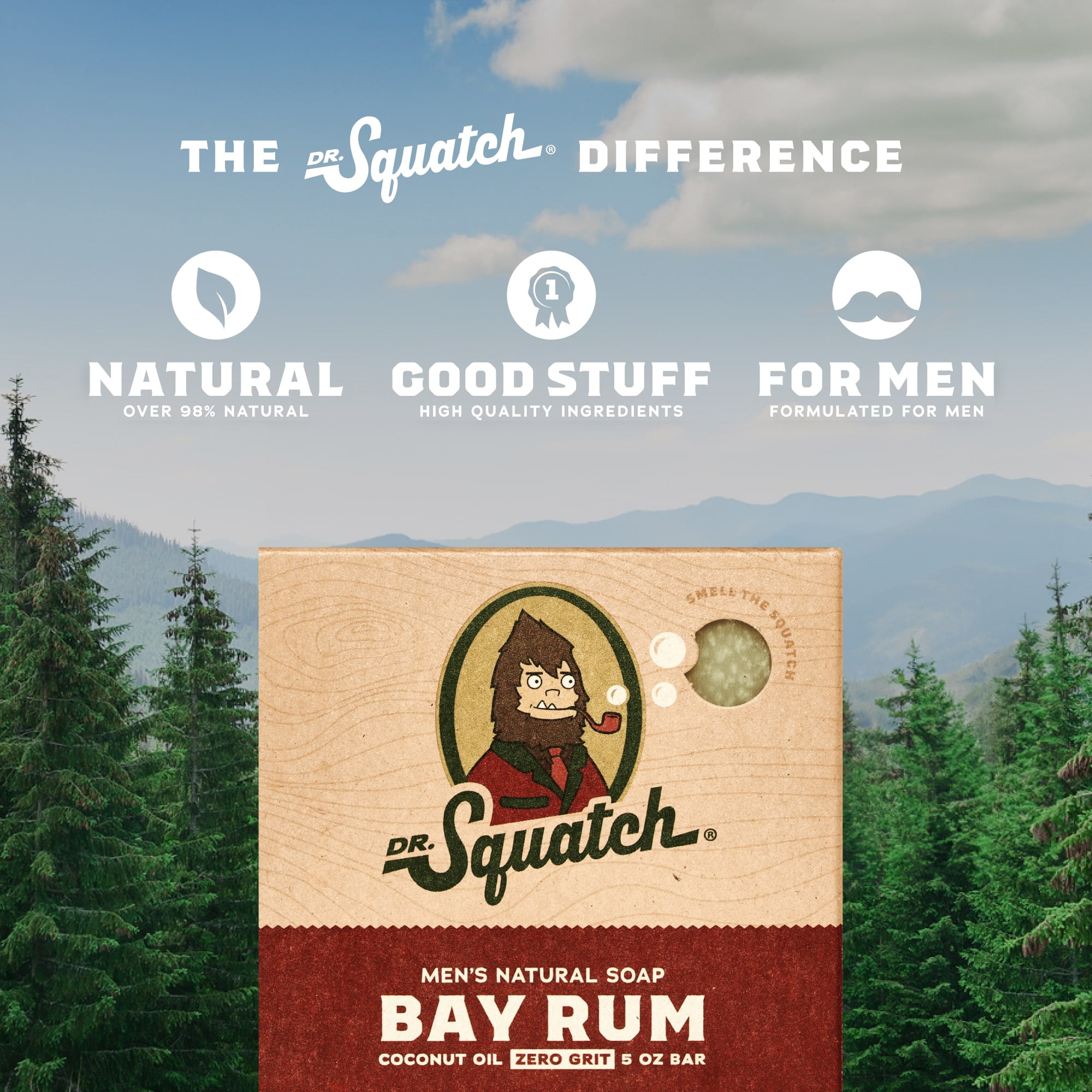 (3 pack) Dr. Squatch Men's Soap, Natural Bar Soap for Men, Bay Rum, 5 oz