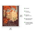 thumbnail image 2 of Visit Denmark - The Old Castle of Spøttrup - Vintage Travel Poster by Sven Henriksen c.1930 - Fine Art Matte Paper Print (Unframed) 16x20in, 2 of 4