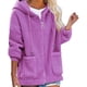 thumbnail image 1 of Gibobby Chamarra de Invierno, Chaqueta de Forro Polar para Mujer con Bloques de Color y Cremallera con Capucha Sherpa Shacket Outwear con Bolsillos(Rosa caliente,G), 1 of 5