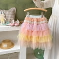thumbnail image 2 of Zanarzt Baby Tulle Dress Girls Layered Rainbow Tutu Skirt Dance Dress Ruffle Tiered Clubwear Birthday Outfit Light Pink,18-24 Months, 2 of 6