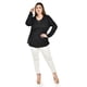 thumbnail image 4 of Blusa con encaje y escote cruzado Roman Fashion /Tallas Extras, 227 (Negro) negro 40, 4 of 6