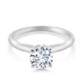 thumbnail image 2 of Gem Stone King 18K White Gold Solitaire Ring Set Round Forever One Near Colorless 1.00cttw Moissanite from Charles & Colvard (Size 9), 2 of 5