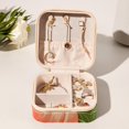 thumbnail image 6 of Peach Travel Portable Decorative Box - Square Jewelry Storage and Organizer Box for Rings, Earrings, Necklaces, and Bracelets - Suitable for Girls and Women - Necklace Organizer Box, 6 of 6