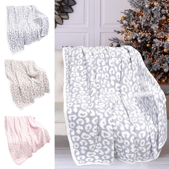TTJ Leopard Print Thick Plush Half Throw Blanket 59x59 in Warm Flannel Shawl Cozy Winter Lap Blanket Soft Reversible Fuzzy Throw For Sofa Bed Travel