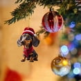thumbnail image 3 of KCEHTA 2 Pcs Dachshund Christmas Ornaments, Dog Ornaments for Christmas Tree, Dachshund Christmas Decor, Cute 2D Acrylic Dachshund Dog Christmas Tree Hanging Ornaments for Dog Lovers, 3 of 5