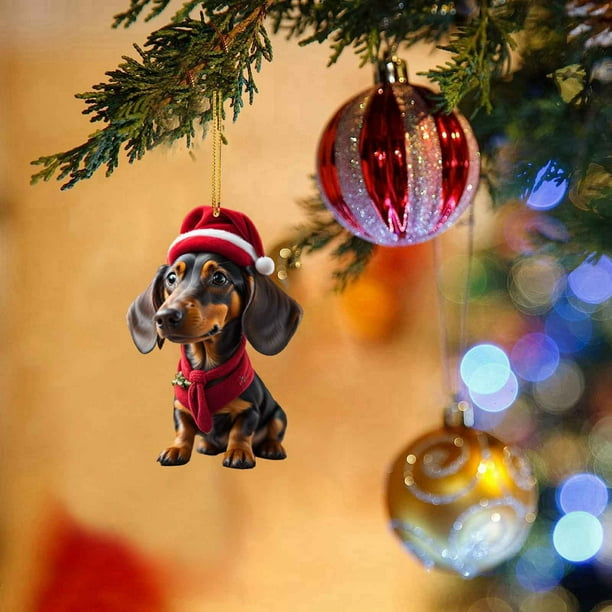 RKSTN christmas ornaments Border Product Christmas Dog Car Hanger Christmas Decoration Acrylic Car Hanger Home Hanger