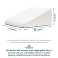 thumbnail image 5 of Perfect Soft Bed Wedge Pillow for Sleeping 12 inch, Cooling Memory Foam Top - Elevated Support Cushion Helps with Lower Back Pain, Acid Reflux, Snoring, Extra Grey Replacement Cover, 5 of 7