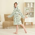 thumbnail image 4 of FORMRS Niños Bathrobe Unisex Hooded Robe Soft Plush Pajamas Sleepwear, Size 4-6T, Lush Greenery, 4 of 7