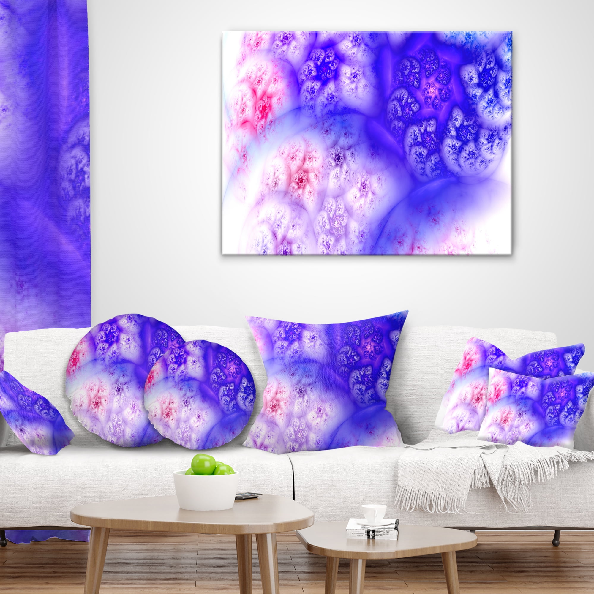 Designart Light Blue Magic Stormy Sky - Abstract Throw Pillow - 12x20