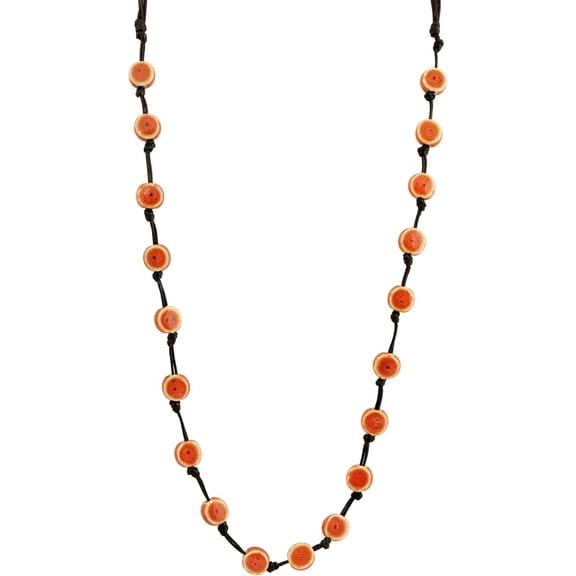 Hippie Bohemian Colorful Ceramic Bead Long Strand Necklace, Boho Hippie Beach Summer Statement Jewelry Gift for Women