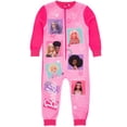 thumbnail image 1 of Pijama onesie Barbie de forro polar rosa para niñas, de 3 a 10 años, 1 of 7
