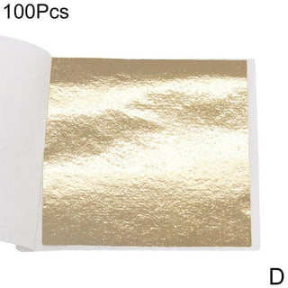100 Pcs Gold Leaf Sheets Foil Paper for Arts Slime DIY Gilding Nails Art  Craft Gold 