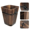 thumbnail image 6 of NICEXMAS Rustic Planter Pot Wooden Bucket 1Pcs 9.4x6.7in, 6 of 9