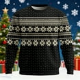 thumbnail image 2 of Telankuip Christmas Sweatshirts for Men Long Sleeve Classic Loose Pullover Outfits Crew Neck Lightweight Knit Oversized Warm Xmas Retro Tops for Party Black1 M, 2 of 3