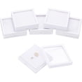 thumbnail image 1 of Caja de presentación de 6 piedras preciosas blancas con cojín de esponja, caja de regalo con ventana transparente para joyería y diamantes (7,1 x 7,1 x 2 cm), 1 of 9