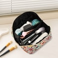 thumbnail image 2 of FORMRS Makeup Bag Travel Cosmetic Organizer for Women Fold Flat Zipper Pouch with Handle, Colorful Flowers, 2 of 8