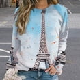 thumbnail image 2 of Eiffel Tower Womens Oversized Sweatshirts Hoodies Crewneck Casual Tops Comfy FallWinter Clothes 2024, 2 of 7