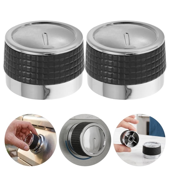 OUNONA Replacement Grill Control Knobs Black Plastic Set of 2 for Appliances, and Precise Fit