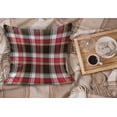 thumbnail image 2 of Checkered Fluffy Throw Pillow Cushion Cover, Pattern with Squares Mosaic Diagonal Vertical Stripes Graphic Print, Decorative Square Accent Pillow Case, 24" x 24", Dark Coral White Brown, by Ambesonne, 2 of 5