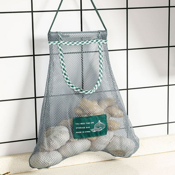 Home Kitchen Reusable Mesh Storage Bags Organiser Wall Mount Hanging Grocery Bag Pouch