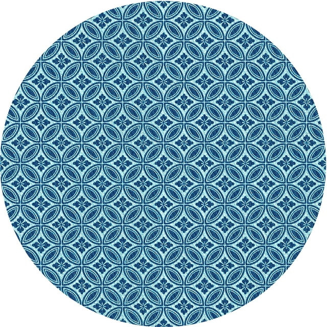 Ahgly Company Machine Washable Indoor Square Transitional Blueberry Blue Area Rugs, 3' Square