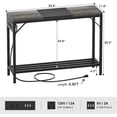 thumbnail image 3 of iSunirm 39'' Narrow End Table with Power Strips, Sofa Table with Storage and Shelf, 2-Tier Console Table for Entry Way, Hallway, Living Room, Gray & Black, 3 of 8