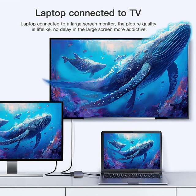 Adaptador Compatible Con Hdmi Adaptador USB 3.0 tipo C a HD dual compatible con HDMI de 5 Gbps para tableta de teléfono de escritorio