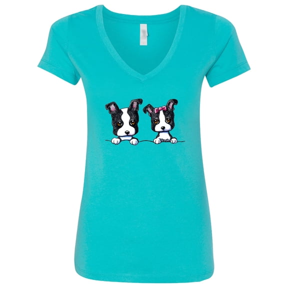 Inktastic Boston Terriers (dark Apparel) Women's V-Neck T-Shirt