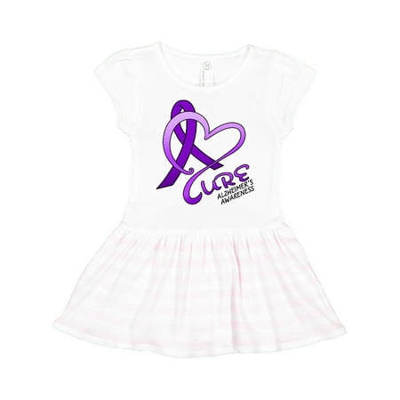 

Inktastic Cure- Alzheimers Awareness purple ribbon Gift Toddler Girl Dress