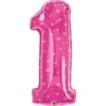 thumbnail image 2 of Burton & Burton 38" Number One Pink Balloon, 2 of 2